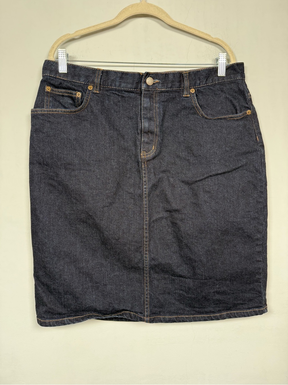 Lauren Ralph Lauren Dark Blue Denim Pencil Skirt Size 14 Great Condition
